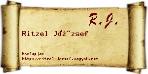 Ritzel József névjegykártya
